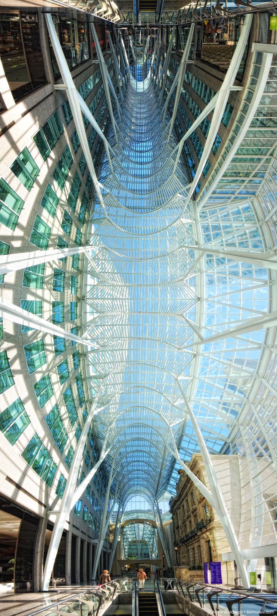 Toronto Brookfield Place Glass Roof Vertical Panorama Toronto Brookfield Place Glass Roof Vertical Panorama
