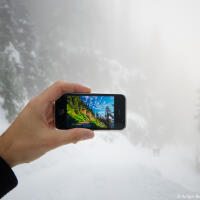 Вид на трейл на горе Grouse Mountain в июле и в ноябре
