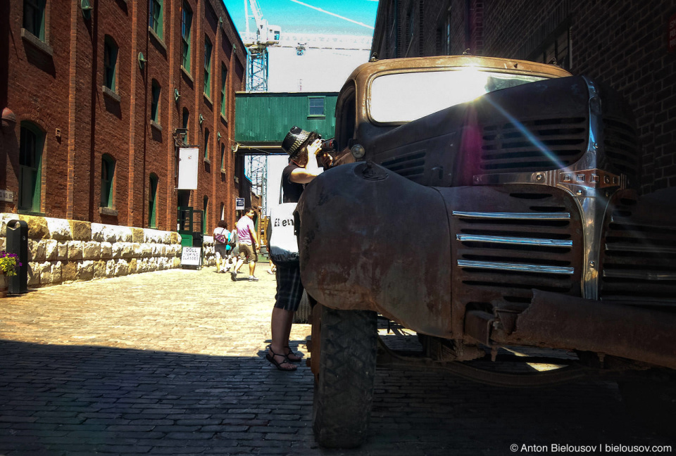 Vintage truck at Toronto Distillery Historic District