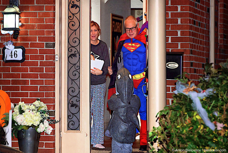 Halloween in Canada: Superman vs Shark Trick or Treat