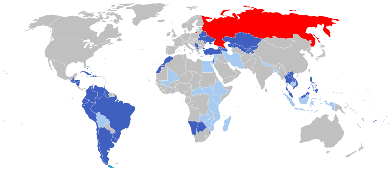 Карта стран с безвизовым режимом для граждан России