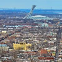 Montréal view from Mont Royal to Bio Dôme (Olympic stadium) Montréal view from Mont Royal to Bio Dôme (Olympic stadium)