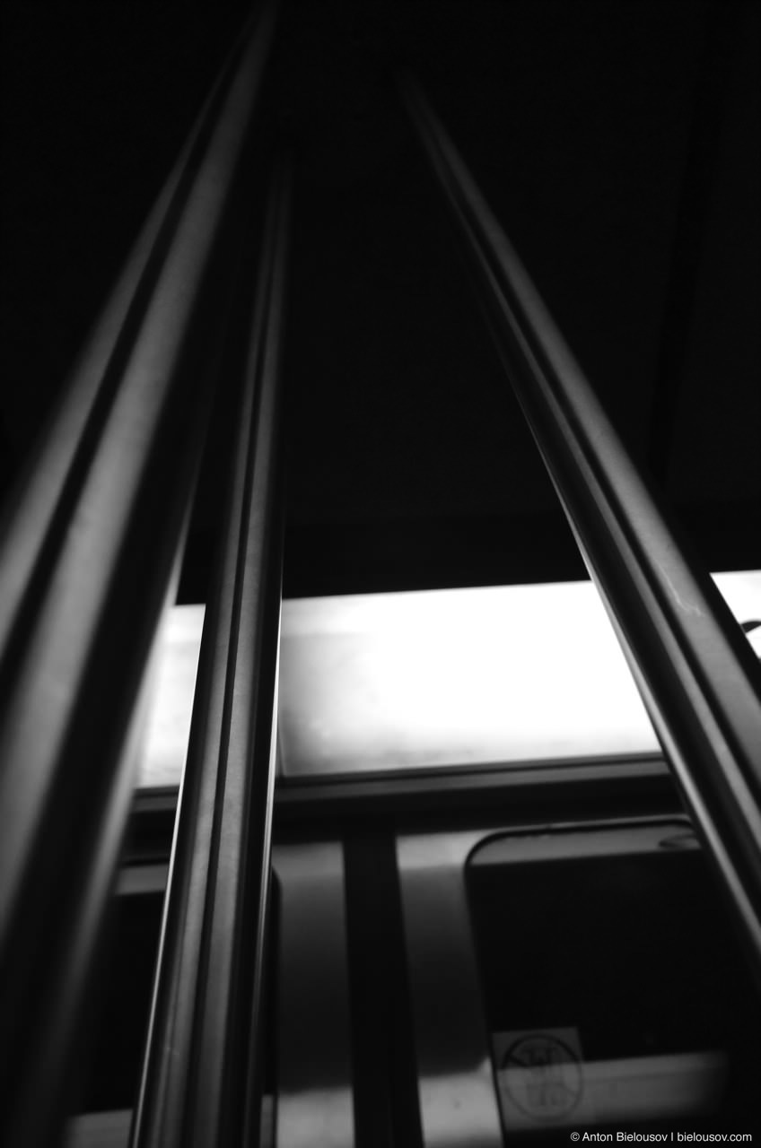 Handrail in Montréal Metro Car