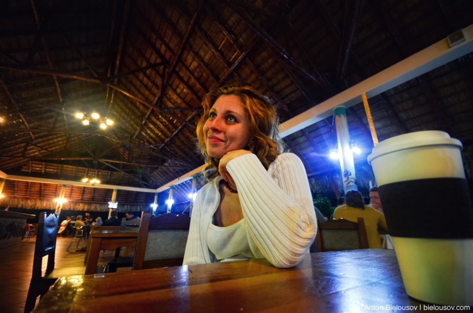 Viki in snack bar at Club Amigo Atlantico Guardalavaca Hotel