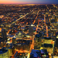 Toronto North view from CN Tower on sunset Toronto North view from CN Tower on sunset
