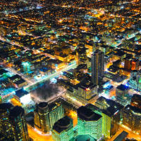 Toronto Downtown (Spadina Ave.) at night as seen from CN Tower Toronto Downtown (Spadina Ave.) at night as seen from CN Tower
