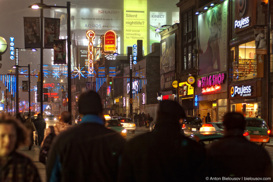 Christmas Decorations on Yonge Street, Toronto