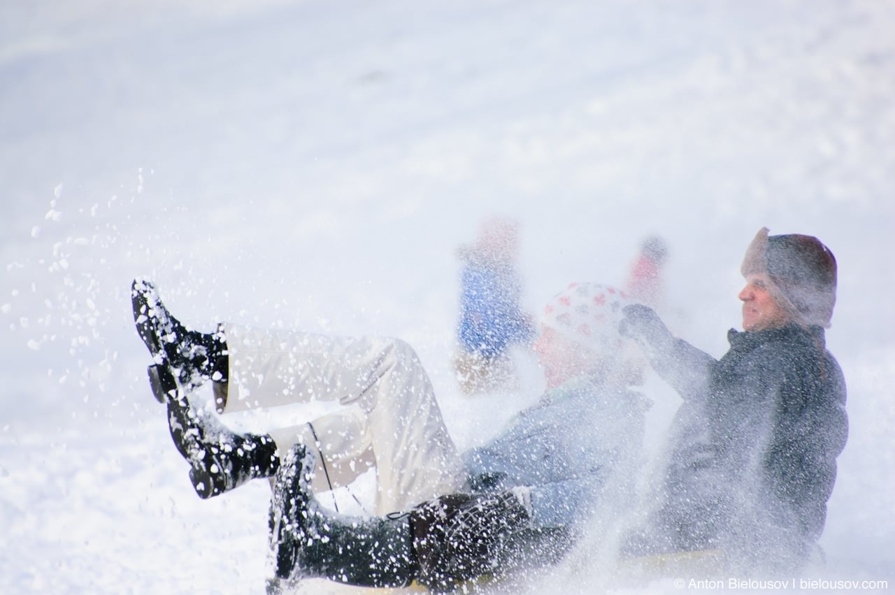 Family fun in winter High Park, Toronto