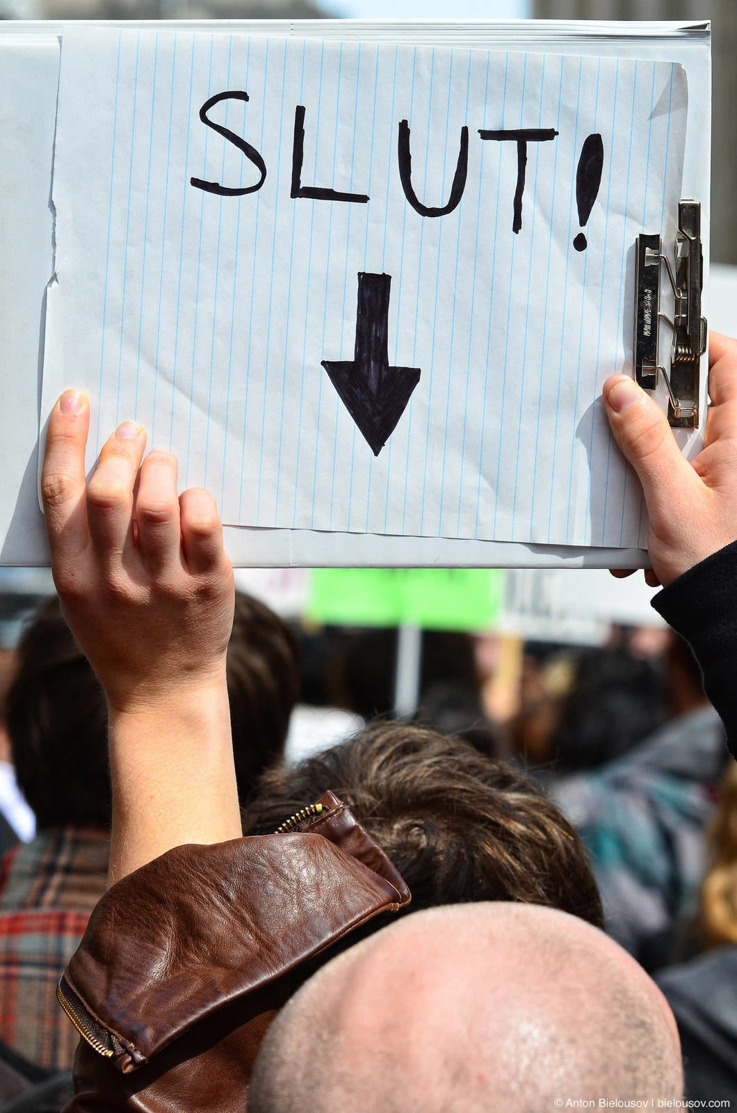 Toronto Slutwalk “Slut” poster with arrow