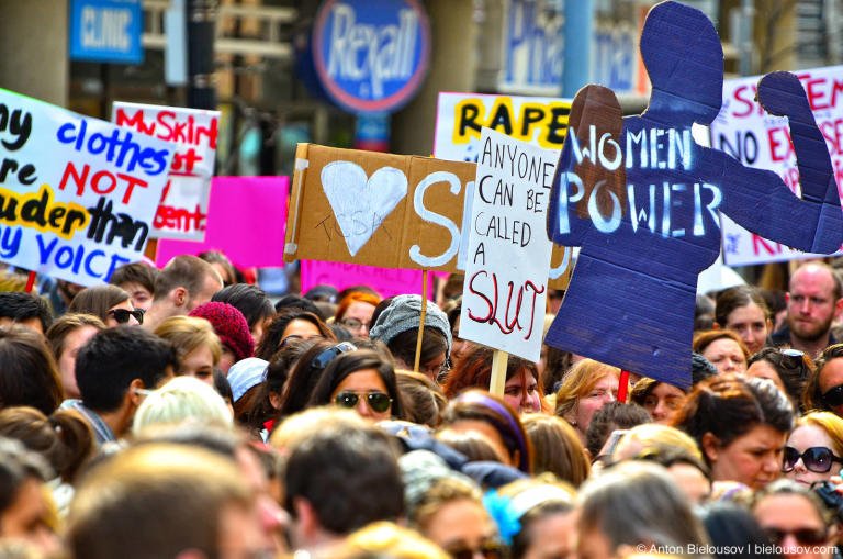 The mob at the world first Slutwalk in Toronto