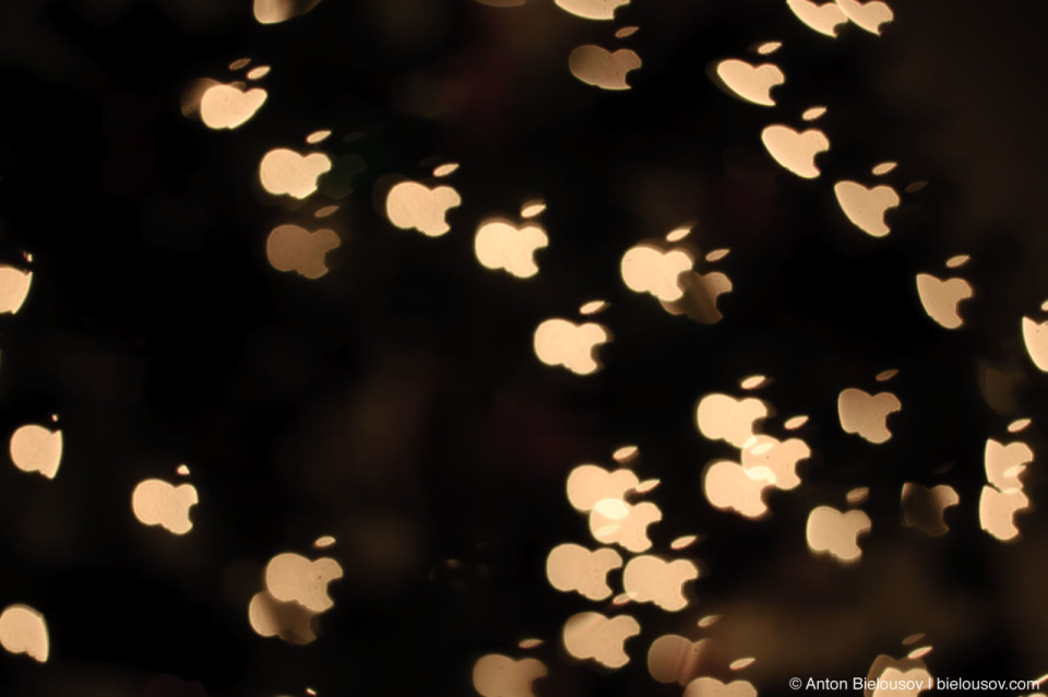 Apple logo shape bokeh