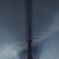 CN Tower throughs a long sahdow early morning CN Tower throughs a long sahdow early morning