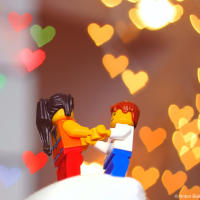 Lego couple with hearts shape Bokeh Lego couple with hearts shape Bokeh
