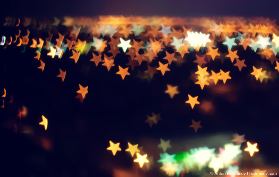 Night City View with stars shape Bokeh