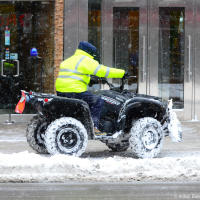 Snowplow Quadracycle in Toronto downtown Snowplow Quadracycle in Toronto downtown