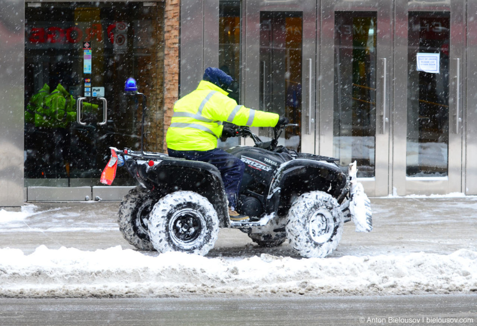 Snowplow Quadracycle in Toronto downtown