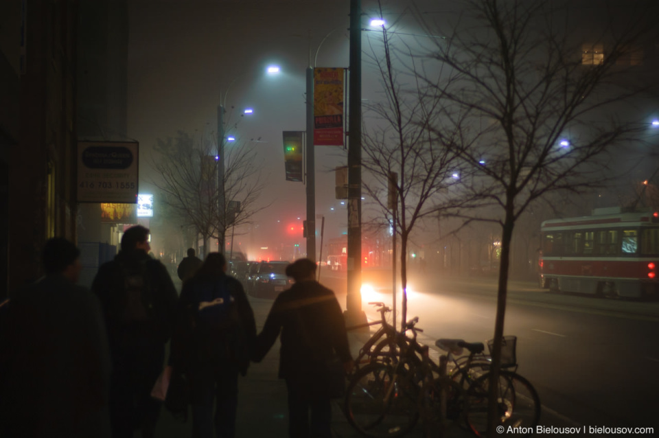  Toronto: fog on Spadina Ave.