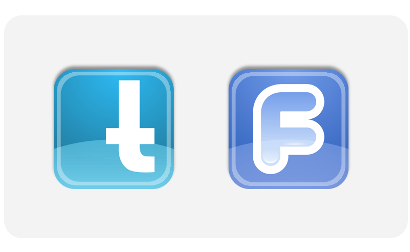 Twitter and Facebook Logo Swing