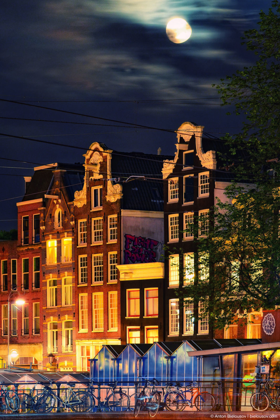 Moon Night Amsterdam Houses