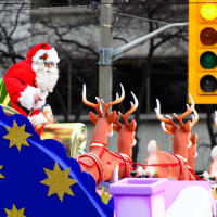 Santa Claus on Red Light at Toronto Santa Claus Parade