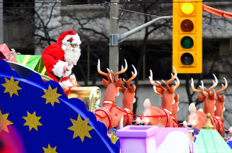 Santa Claus on Red Light at Toronto Santa Claus Parade