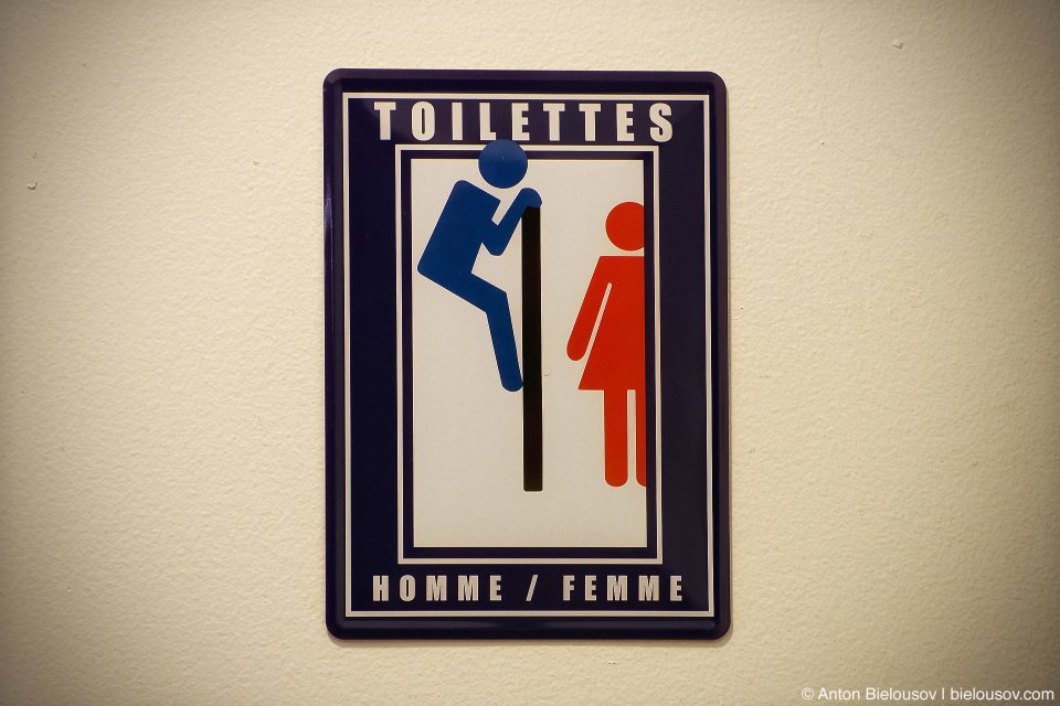 Mixed Toilet Sign in French