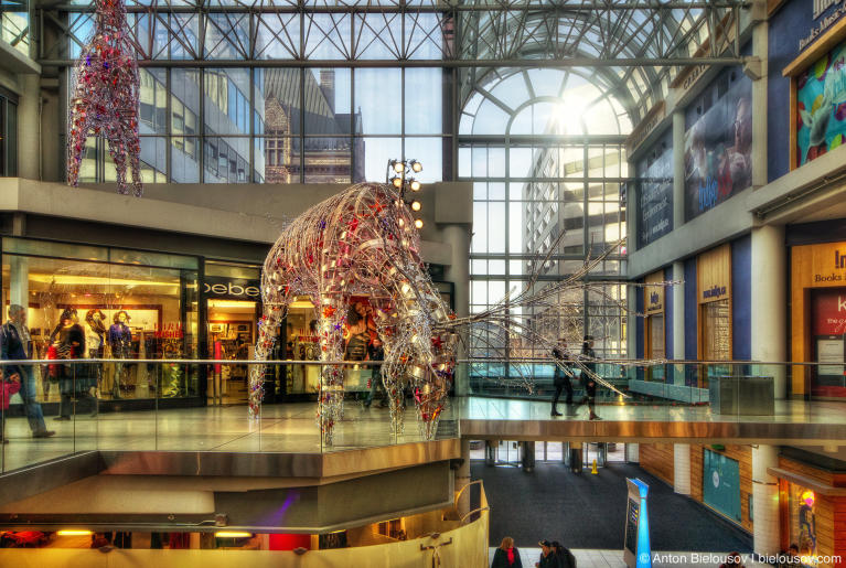 Christmas reindeers in Toronto Eaton's Centre