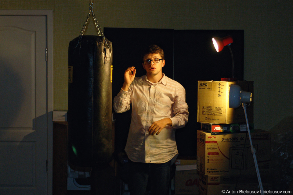 Boxing training photography. Behind the stage in TeamDev gym.