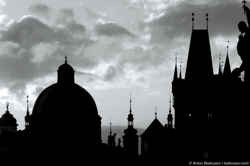 Prague — morning on Charles Bridge