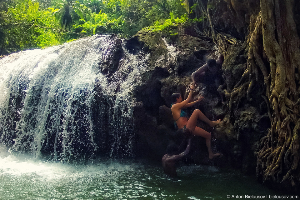 Black box theatre on waterfall in Samaná, Dominican Republic