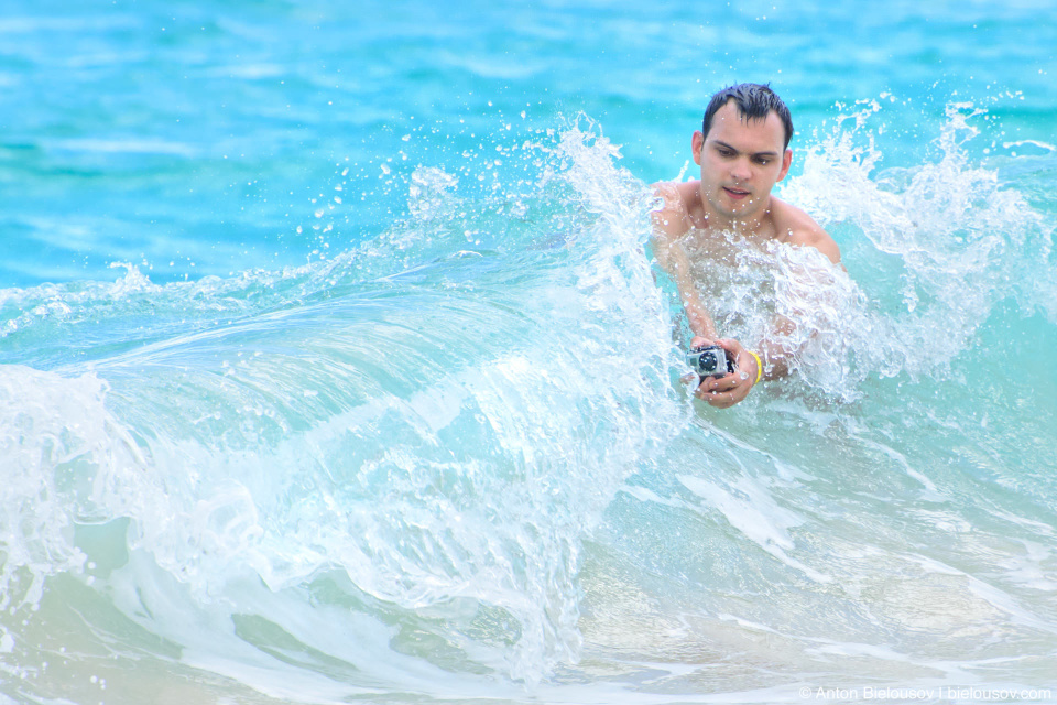 Shooting waves with GoPro Hero2 in Dominican Republic