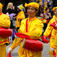 Сhinese band at Easter parade in Toronto Сhinese band at Easter parade in Toronto