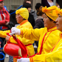 Сhinese band at Easter parade in Toronto Сhinese band at Easter parade in Toronto