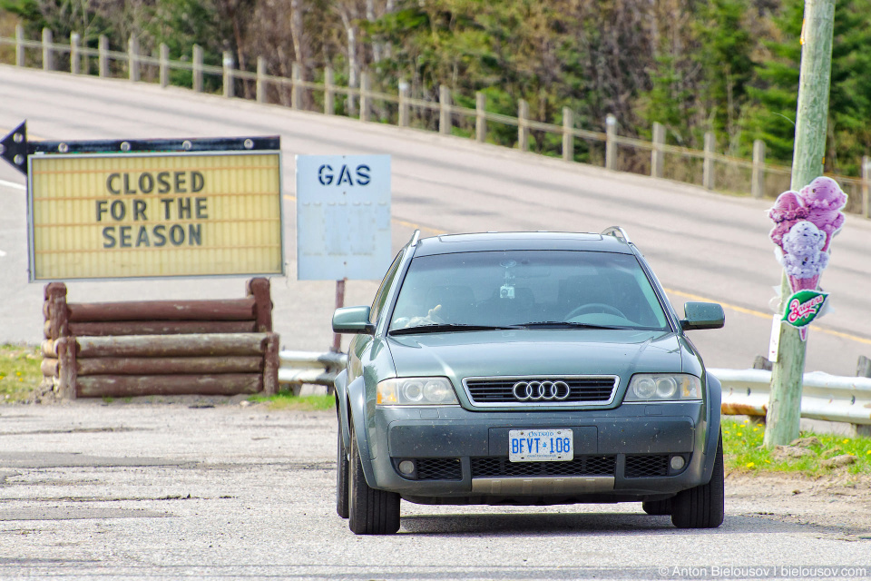 Audi Allroad Quattro at old gas station in Northern Ontario