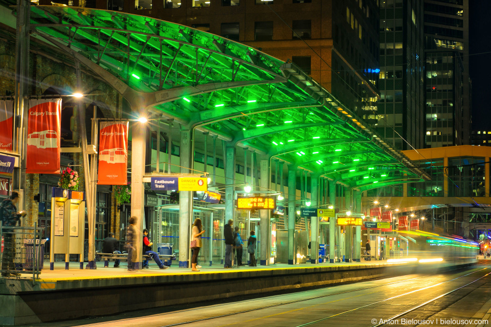 Calgary metro station in downtown