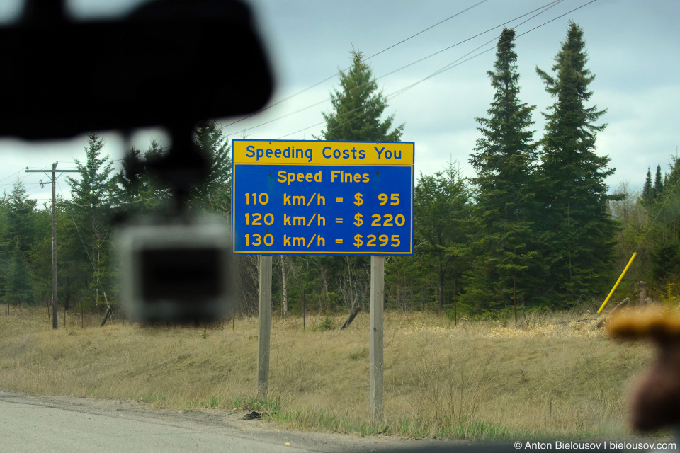 Canada freeway speed fines