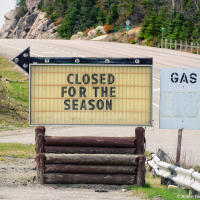 Gas station closed for the season 50 years ago in Northern Ontario, Canada Gas station closed for the season 50 years ago in Northern Ontario, Canada