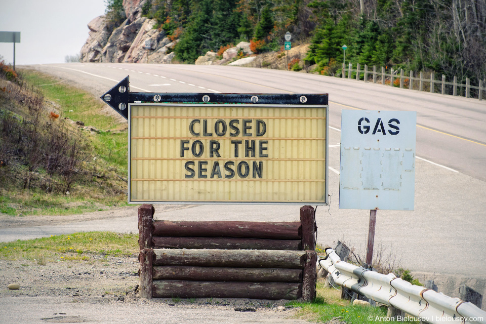 Gas station closed for the season 50 years ago in Northern Ontario, Canada