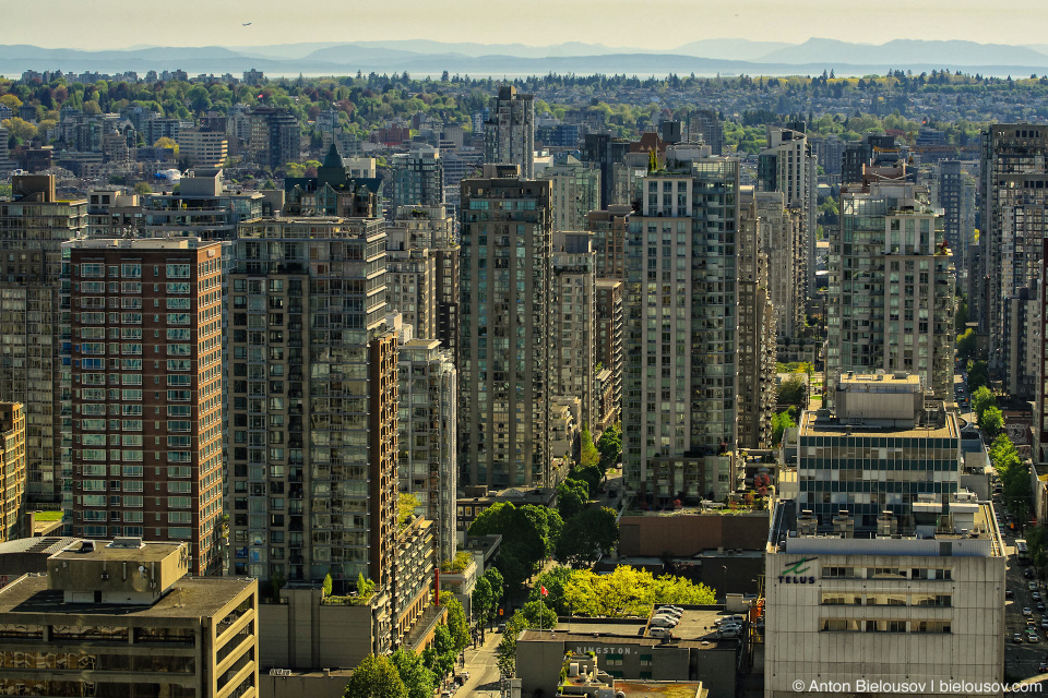 Vancouver downtown as seen from Harbour Centre Tower