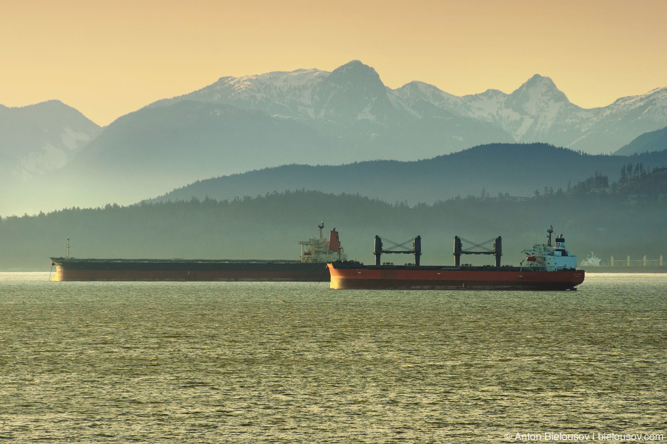 Vancouver English Bay view at dusk