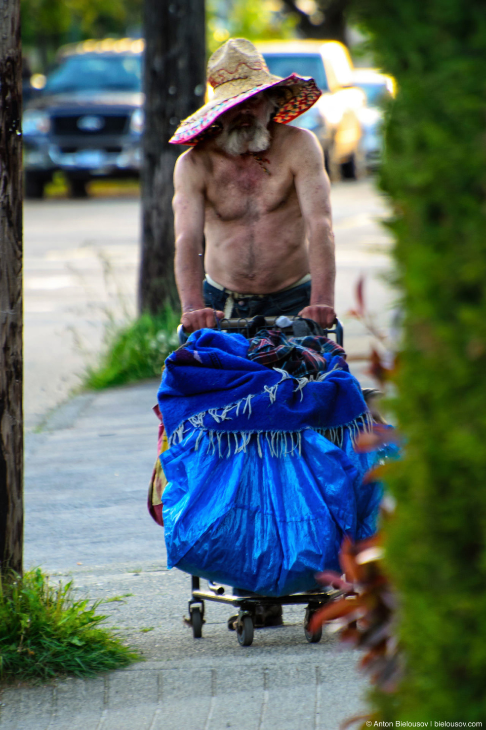 Vancouver homeless with a shopping cart