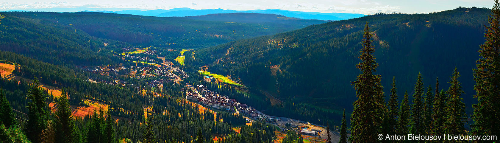 Sun Peaks, BC panorama from Tod mountain hill