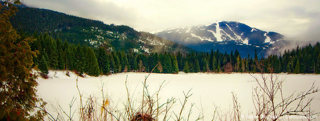 Panorama of Lost Lake in Whistler, BC