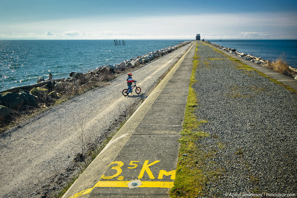 3.5 km mark n Iona Jetty trail