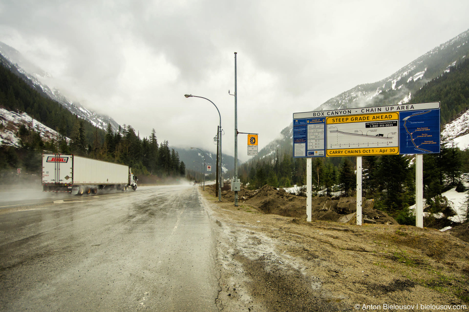 Box Canyon Chain Up Area Sign (British Columbia)