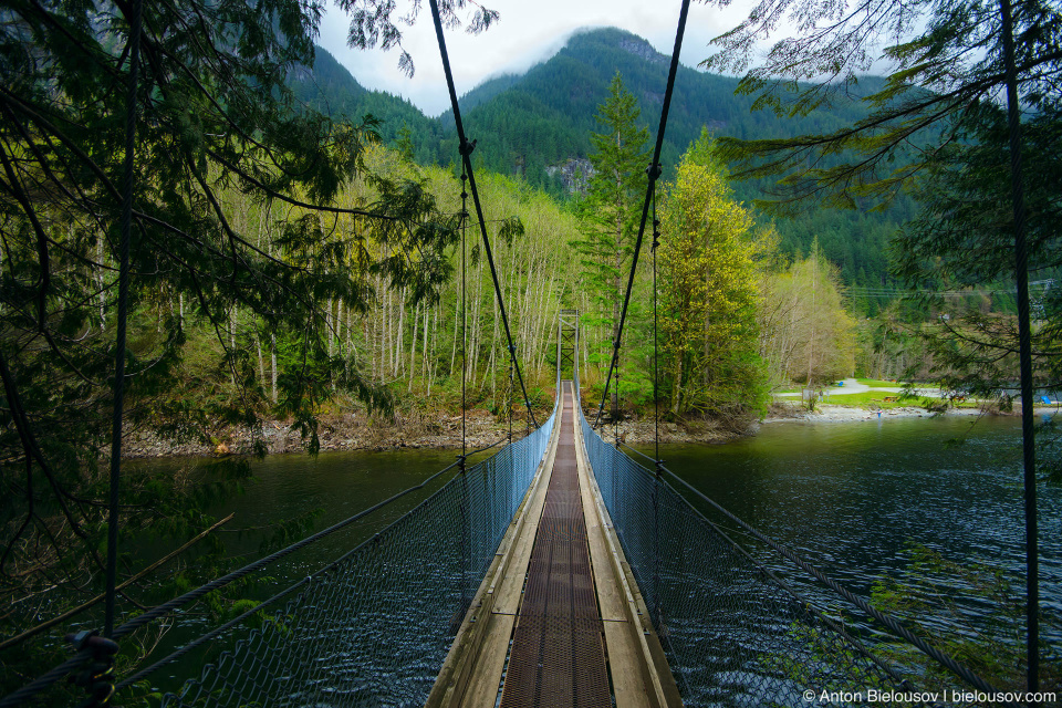 The Suspension Bridge across the north end of Buntzen Lake