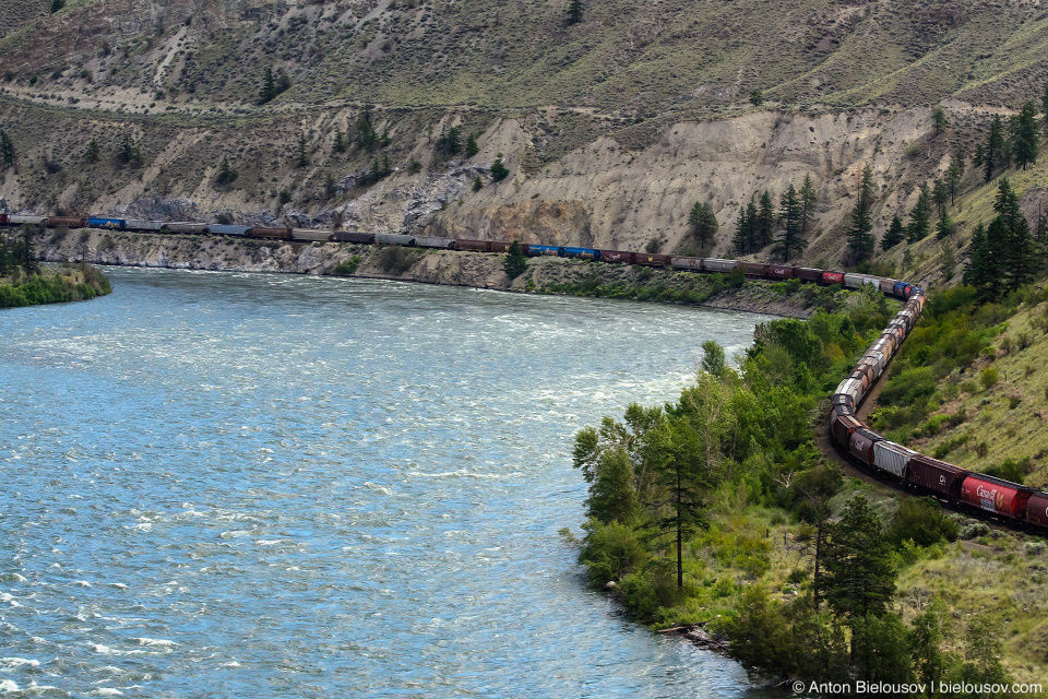 Железная дорога вдоль реки Томпсон (Ashcroft, BC)