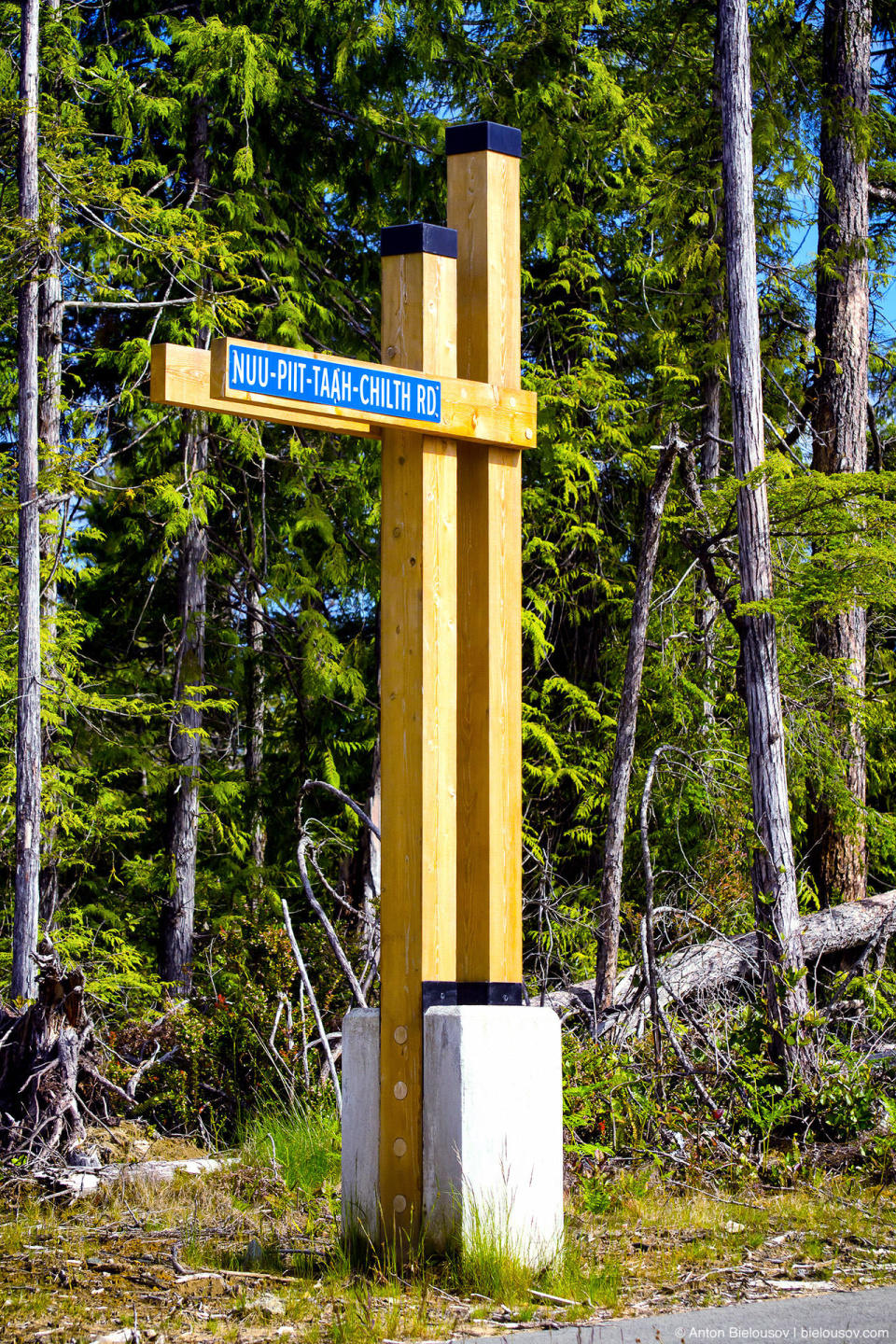 Nuu-piit-taah-chilth Rd. street sign at Esowista reservation.