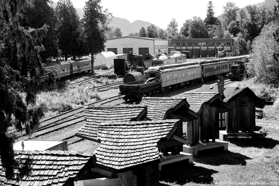 West Coast Railway Heritage Park from the Eagle tower (Squamish, BC)