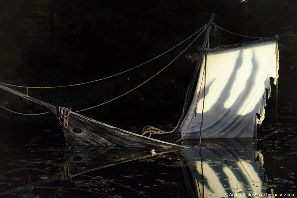 Wrack ship shadows at Stanley Park Halloween Ghost Train